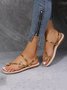Rhinestone & Butterfly Decor Toe Ring Strappy Sandals