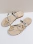 Rhinestone & Butterfly Decor Toe Ring Strappy Sandals