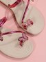 Rhinestone & Butterfly Decor Toe Ring Strappy Sandals