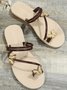 Rhinestone & Butterfly Decor Toe Ring Strappy Sandals