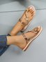 Rhinestone & Butterfly Decor Toe Ring Strappy Sandals