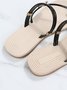 Rhinestone & Butterfly Decor Toe Ring Strappy Sandals