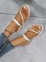 Rhinestone & Butterfly Decor Toe Ring Strappy Sandals