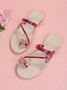 Rhinestone & Butterfly Decor Toe Ring Strappy Sandals