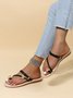 Rhinestone & Butterfly Decor Toe Ring Strappy Sandals