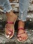 Rhinestone & Butterfly Decor Toe Ring Strappy Sandals