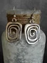 Ethnic Style Line Pattern Distressed Dangle Earrings Vintage Jewelry