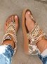 Western Style Retro Flip Flops Soft Sole Sandals