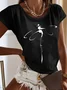 Women Casual Dragonfly Crew Neck Loose Short Sleeve T-Shirt