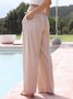 Casual Cotton And Linen Drawstring Pants