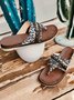 Snakeskin Colorblock Rivet Decor Multi Strap Casual Flip Flops