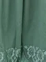 Women Elegant Lace Pockets Crew Neck Short sleeve Loose Green Dress