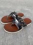 Snakeskin Colorblock Rivet Decor Multi Strap Casual Flip Flops
