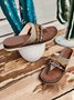 Snakeskin Colorblock Rivet Decor Multi Strap Casual Flip Flops