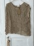 Women Casual Crew Neck Khaki Linen Breathable Short Sleeve Summer T-shirt