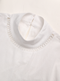 Women's Shirt Blouse Hollow Out Lace Turtleneck Plain Short Sleeve Breathable Cotton And Linen Top