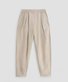 Women Casual Loose Elastic Waist Pockets Khaki Cotton And Linen Pants