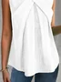 Women Casual Cross Neck Halter Neck Loose Sleeveless Flowy Cotton Linen Tank Top