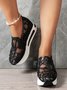 Fashion Sequin Breathable Mesh Slip On Platform Sneakers