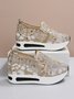 Fashion Sequin Breathable Mesh Slip On Platform Sneakers