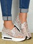 Fashion Sequin Breathable Mesh Slip On Platform Sneakers