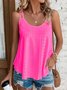 Women Casual Plain Summer Sleveness Eyelet Embroidery Tank Top Cami Top