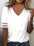 Women Casual Plain Loose V Neck Summer T-Shirt