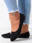 Simple Style Plain Color Faux Suede Flat Shallow Shoes