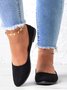 Simple Style Plain Color Faux Suede Flat Shallow Shoes