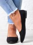 Simple Style Plain Color Faux Suede Flat Shallow Shoes