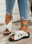 Casual Bowknot Hollow out Comfy Wedge Heel Slide Sandals