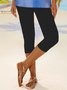 Summer Yoga Workout Exercise Capris Solid plain Casual Vacation Capris Leggings