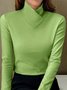 Women's T shirt Tee Plain Black White Blue Long Sleeve Daily Weekend Fashion Turtleneck High Neck Regular Fit Fall & Winter