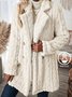 Women's Teddy Coat Fleece Sherpa Jacket Double Breasted Flannel Winter Coat Fall Windproof Thermal Warm Cream Heated Jacket Texture Long Sleeve Outerwear Fall