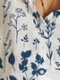 Women's Shirt Blouse Linen Style Botanic Print Turn-down Collar Long Sleeve Casual Shirt Collar Regular Fit Spring Fall