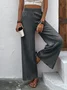 Loose Plain Casual Drawstring Pants