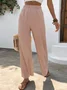 Loose Plain Casual Drawstring Pants