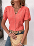 Notched Simple Cotton Shirt