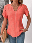 Notched Simple Cotton Shirt
