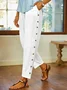 Plain Casual Cotton Pants