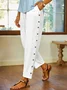 Plain Casual Cotton Pants