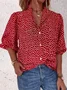 Women Polka Dots Blouse Shirts Casual 