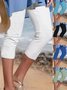 Summer Yoga Workout Exercise Capris Solid plain Casual Vacation Capris Leggings
