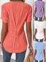 Notched Simple Cotton Shirt