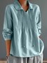Loose Floral Casual Notched Blouse