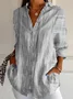 Casual Loose Shawl Collar Cotton Shirt