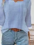 Women Striped Notched Casual Three Quarter Sleeve T-shirt
