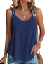 Women Casual Plain Summer Sleveness Eyelet Embroidery Tank Top Cami Top