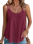 Women Casual Plain Summer Sleveness Eyelet Embroidery Tank Top Cami Top