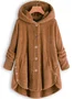 Hoodie Simple Loose Plain Teddy Jacket